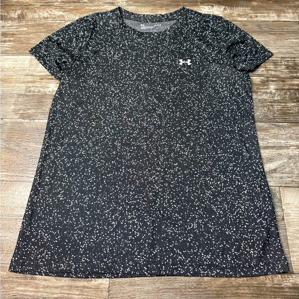 Under Armour Women's Black and White Speckled Tee